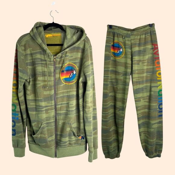 Aviator Nation Tops - Aviator Nation Camo Zip Hoodie Jogger Set